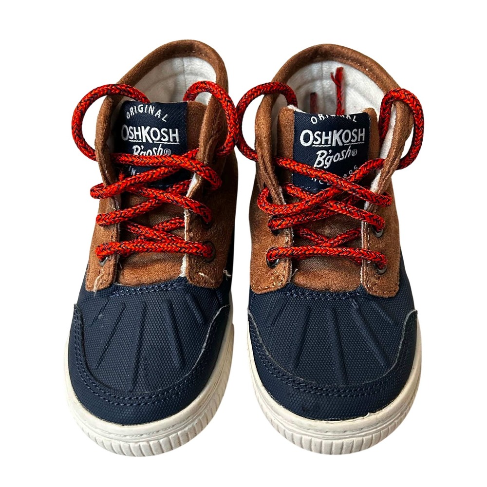 OshKosh Bgosh Raffert-01 Toddler Boys Duck Boots Navy Brown High Top Shoes Sz  7
